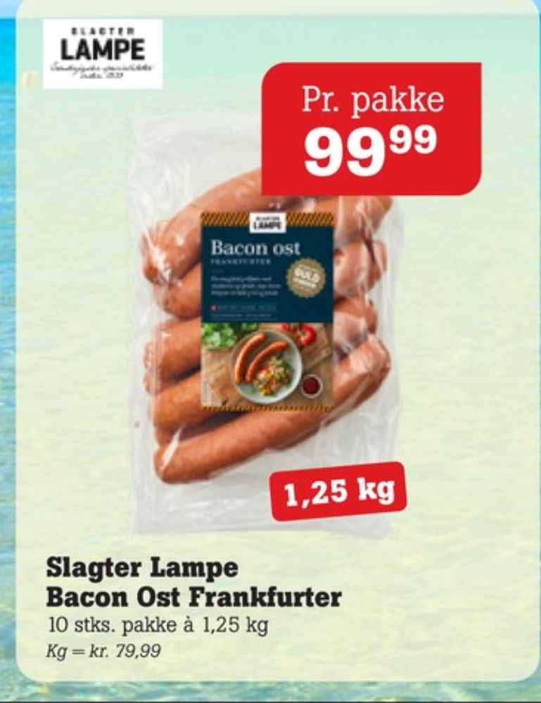 Slagter Lampe, Bacon Ost Frankfurter