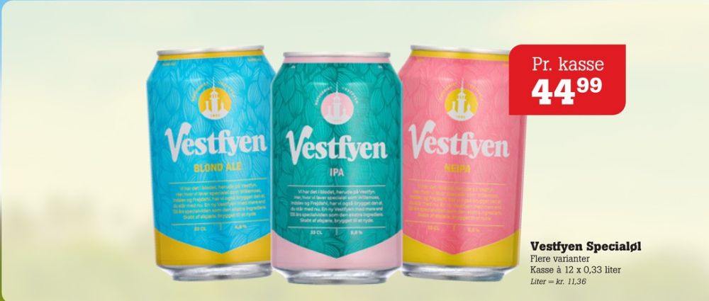Vestfyen Blond Ale, Øl 12 pk.