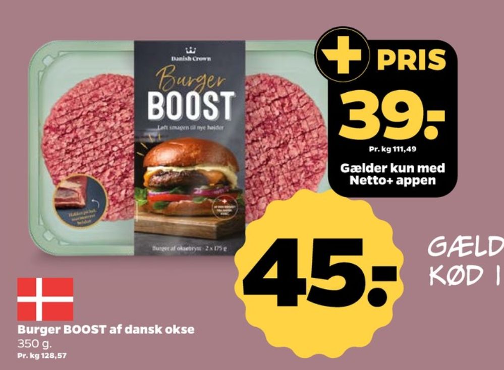 Danish Crown Burger Boost, Hakkebøffer