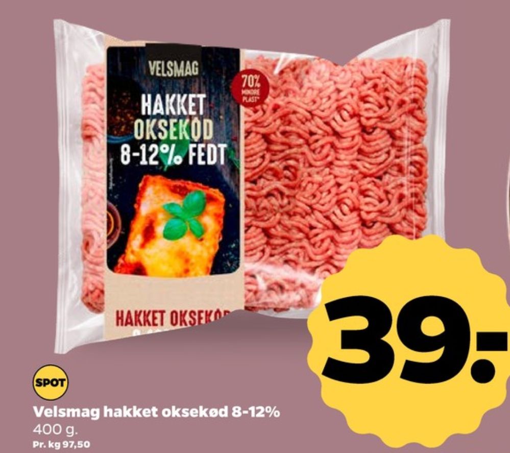 Velsmag, Hakket oksekød 8-12%