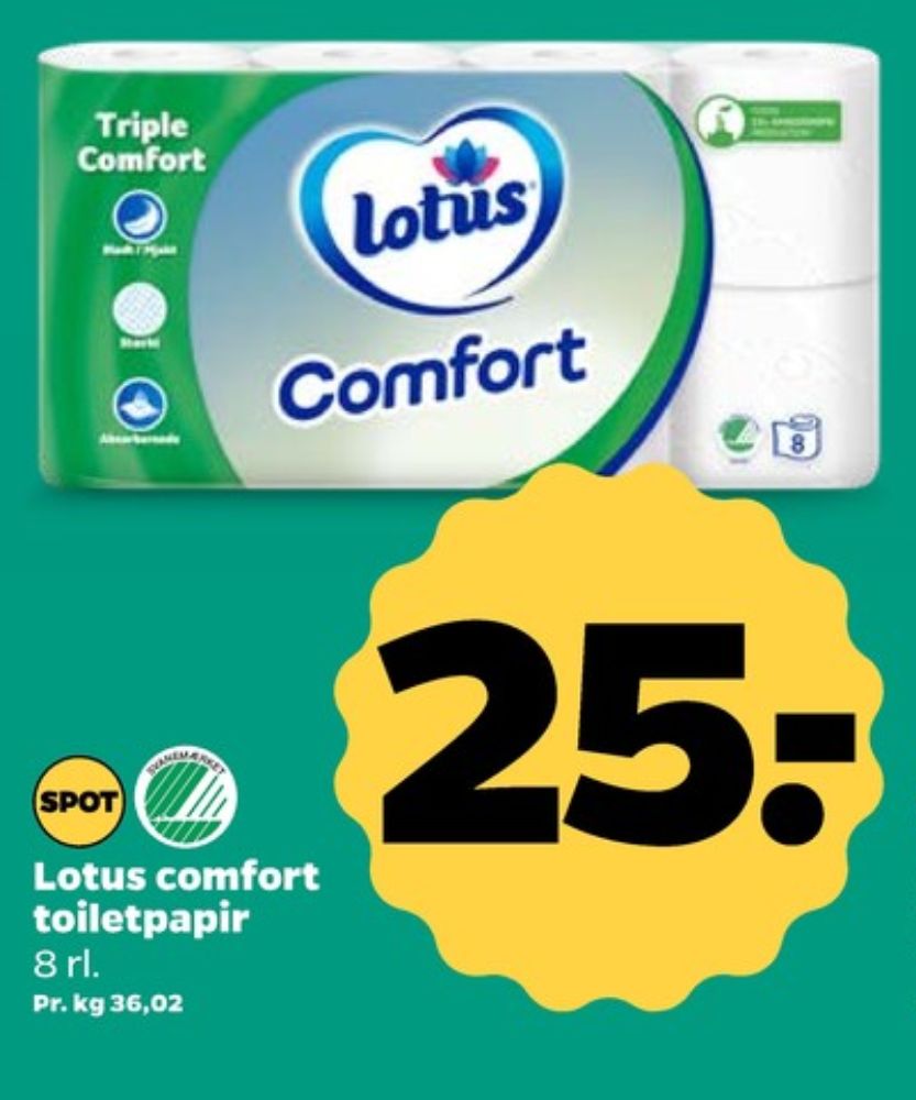 Lotus Comfort, Toiletpapir