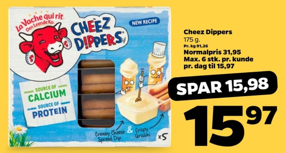 Den Leende Ko Cheez Dippers, Ostesnacks
