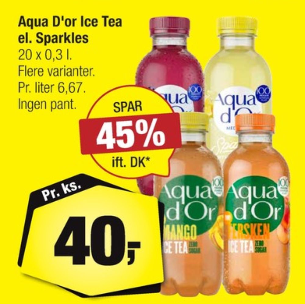 Aqua d'Or Lemon, Ice Tea Mango 20 pk.