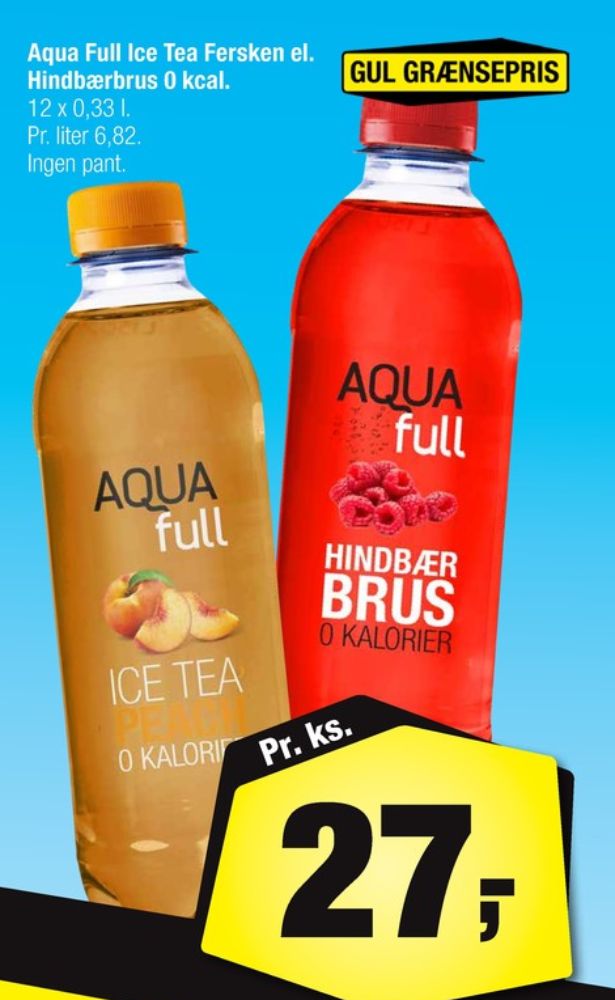 Aqua Full, Mineralvand med brus og hindbær 12 pk.