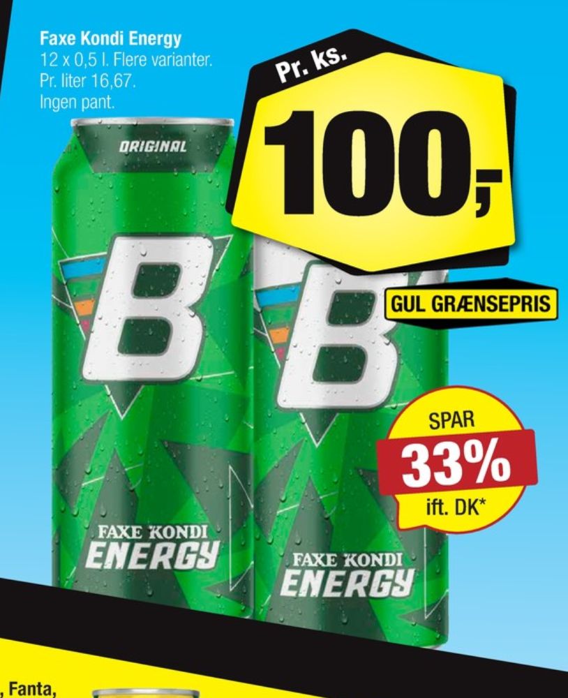 Faxe Kondi Booster , Energidrik 12 pk.