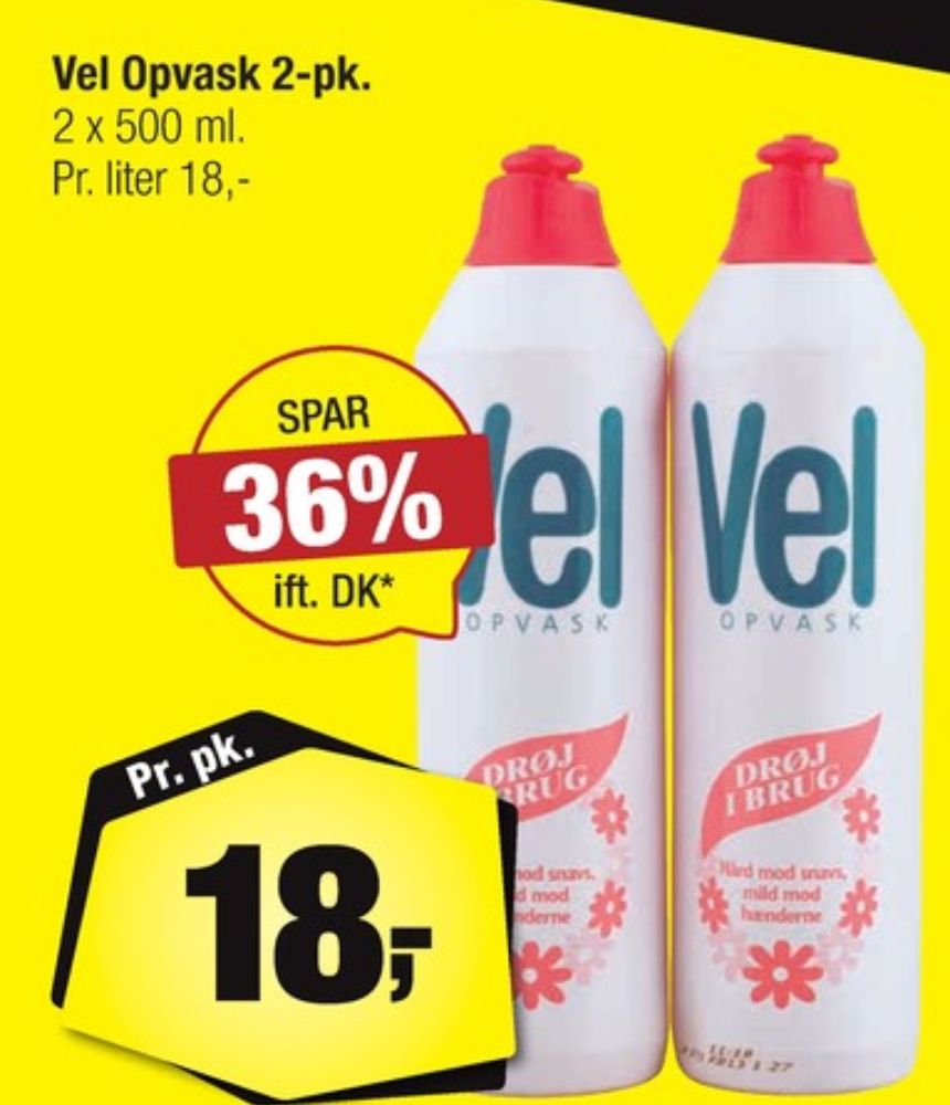 Vel, Opvaskemiddel