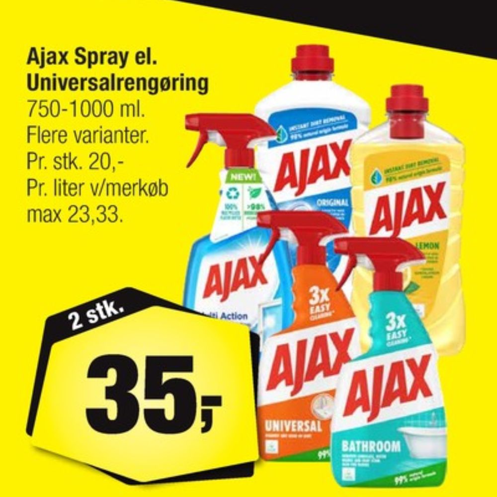 Ajax, Rengøring - universal