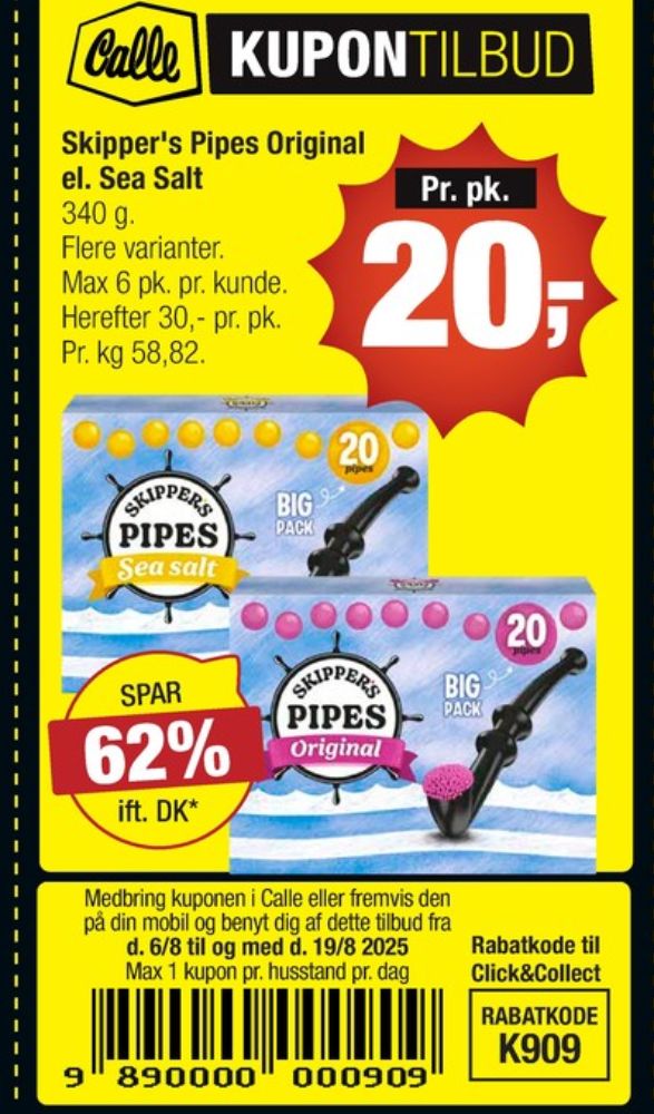 Skippers Pipes, Lakridspiber Seasalt