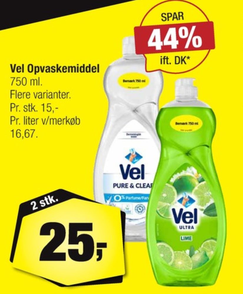 Vel, Opvaskemiddel