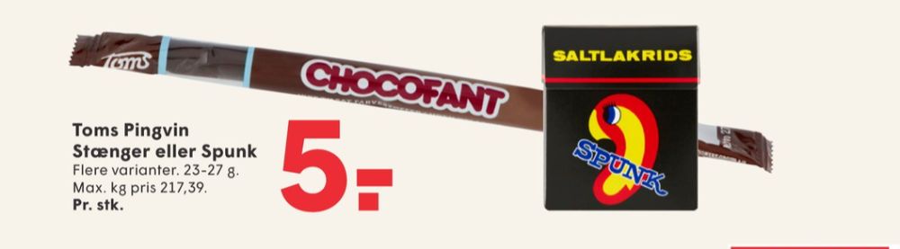 Toms Chocofant, Slikstænger