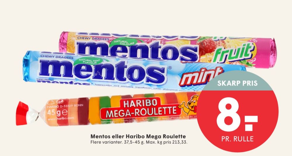 Mentos, Pastiller Fruit