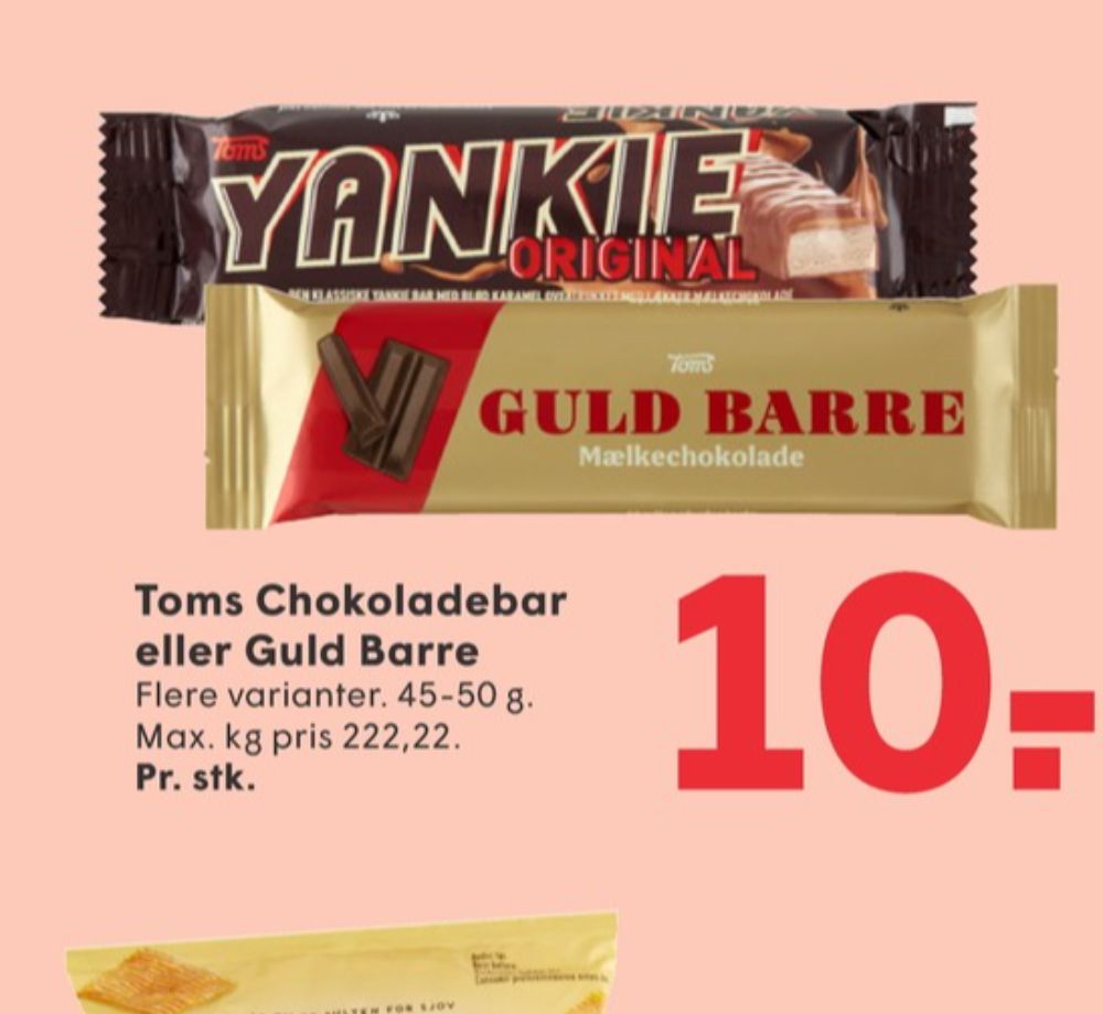 Toms Guldbarre, Chokoladebar Mælkechokolade