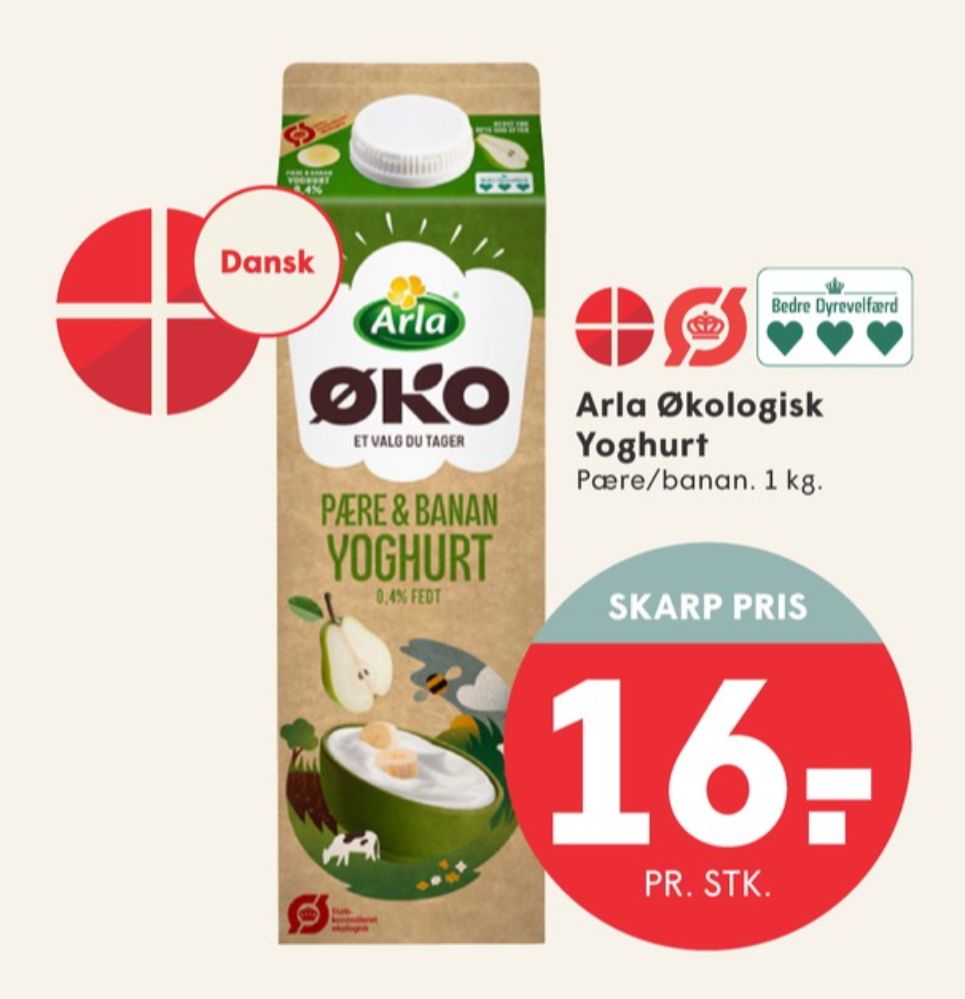Arla, Pære & Banan Yoghurt 