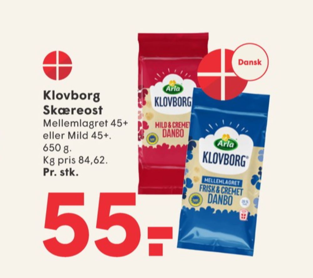 Klovborg, Skæreost Danbo Mild