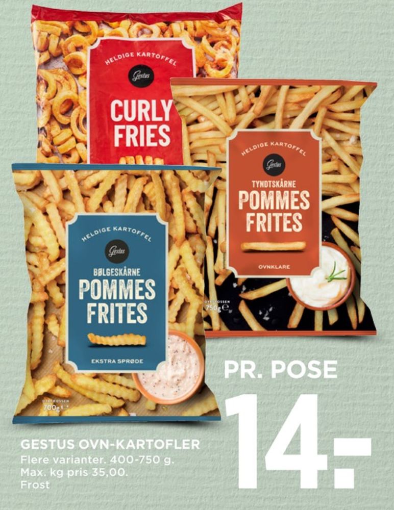 Gestus, Pommes Frites Tyndtskårne