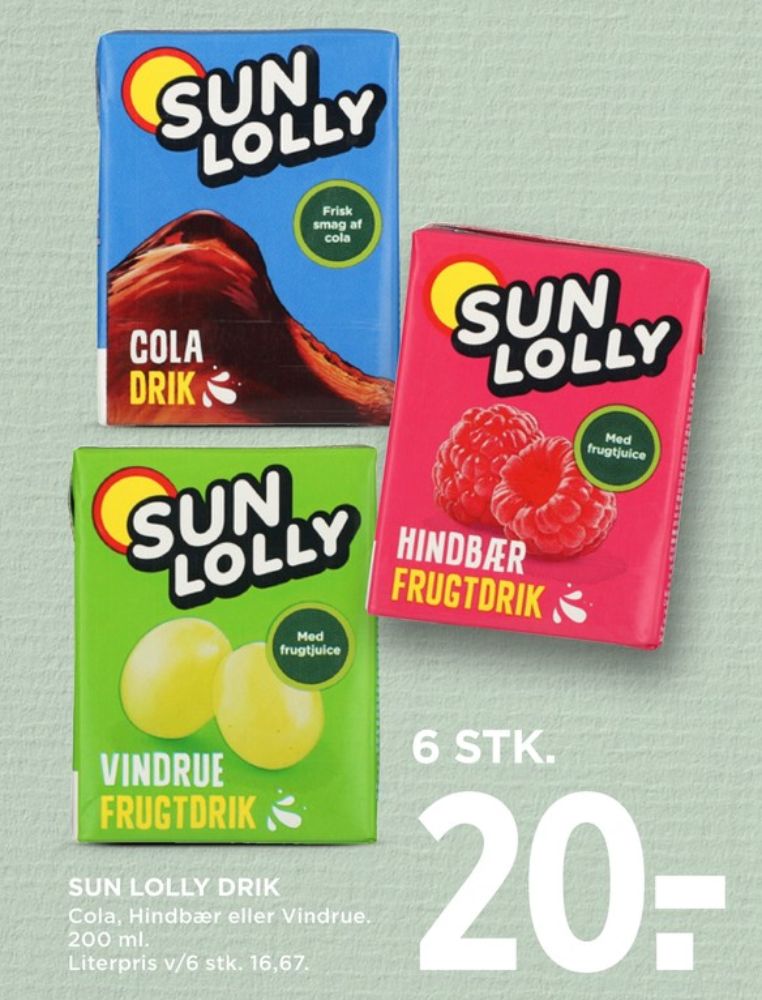 Sun Lolly, Drikkeklar Vindruedrik