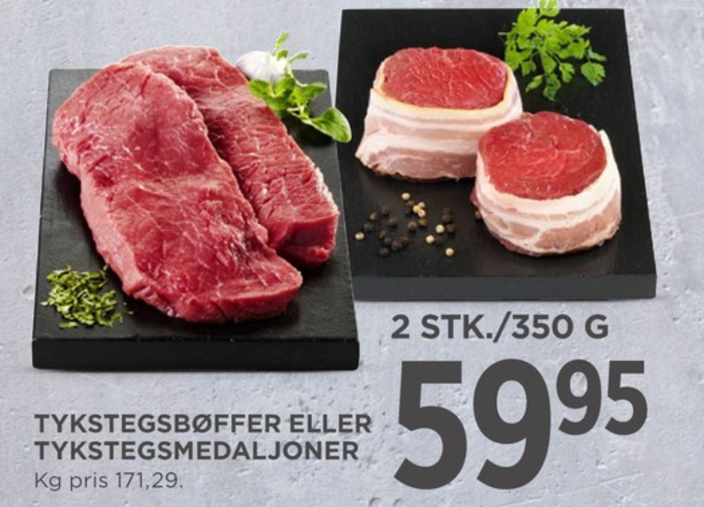Oksetykstegsbøffer