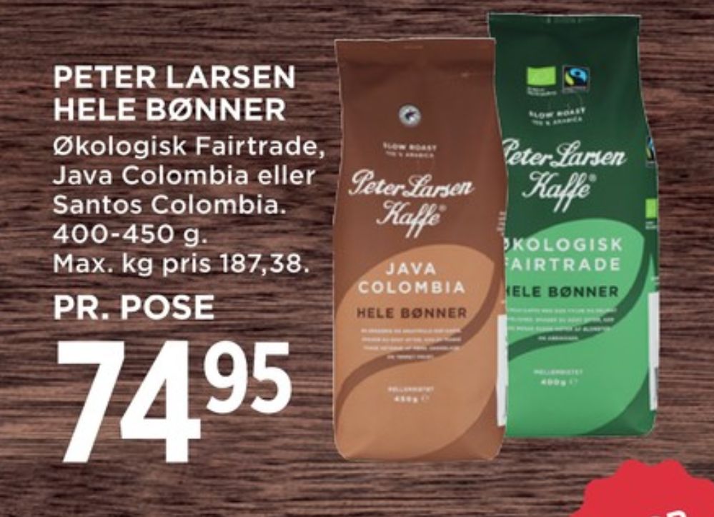 Peter Larsen Java Colombia, Kaffebønner