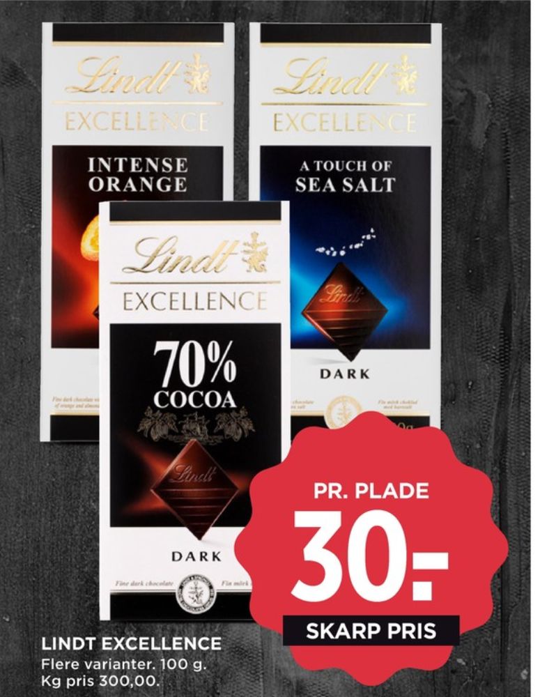 Lindt Excellence, Chokoladeplade Intense Orange Dark