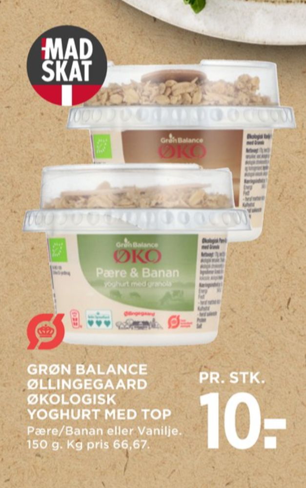 Grøn Balance Øllingegaard, Pære & Banan Yoghurt med granola