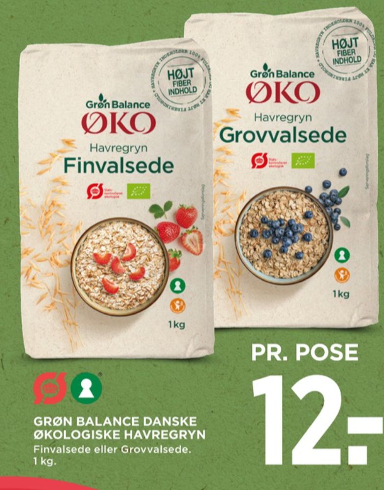 Grøn Balance, Finvalsede Havregryn 
