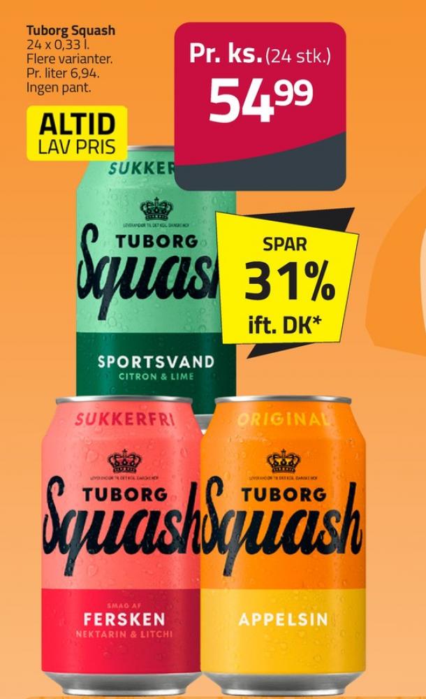 Tuborg Squash, Appelsinsodavand 24 pk.