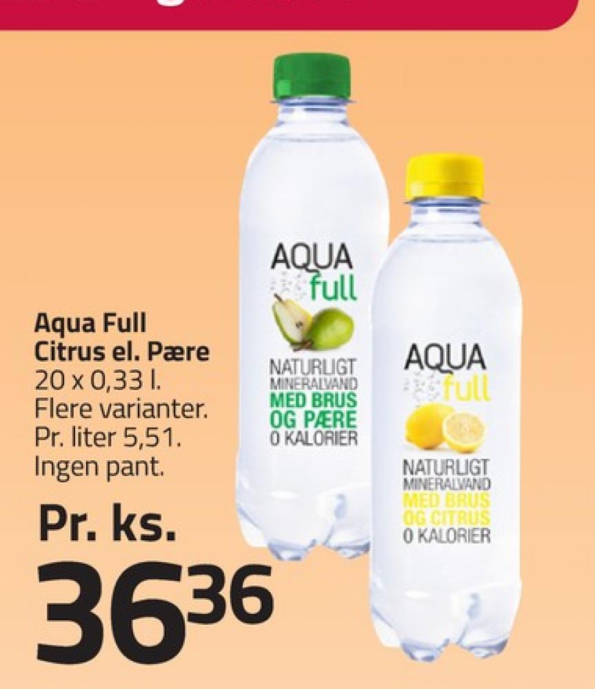 Aqua Full, Mineralvand med brus og pære 20 pk.