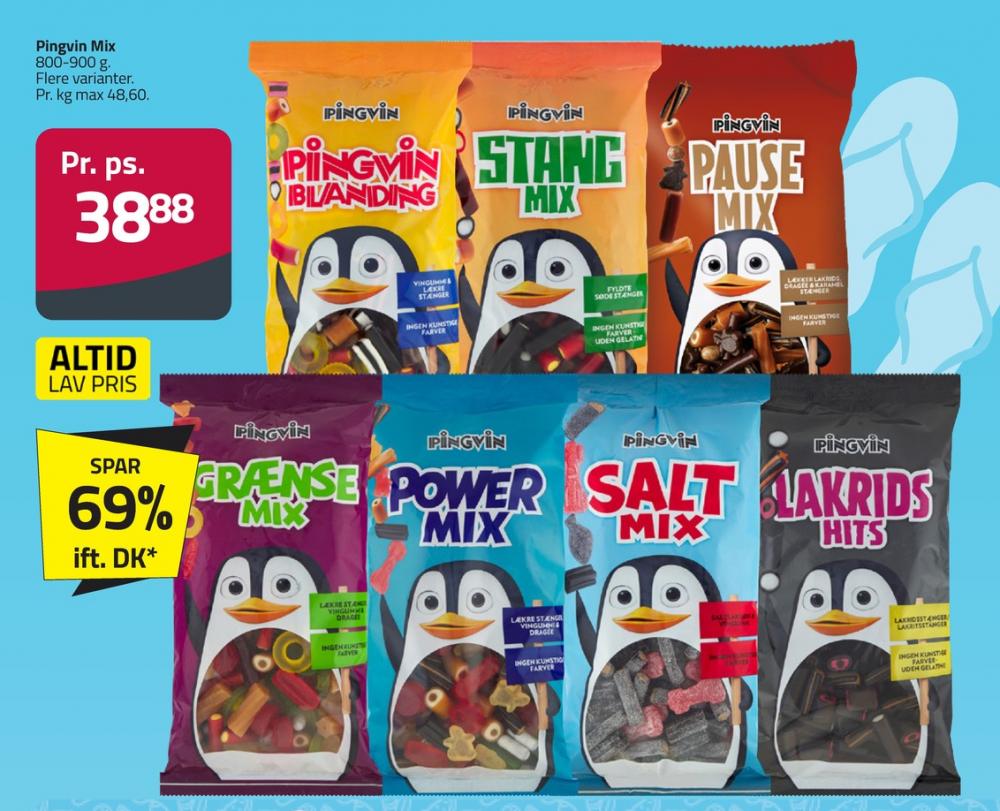 Toms Pingvin PowerMix, Slikposer