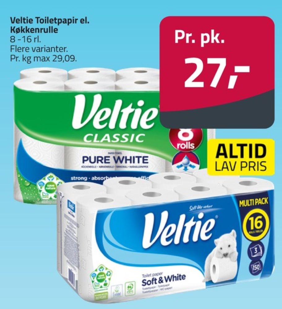 Veltie, Toiletpapir