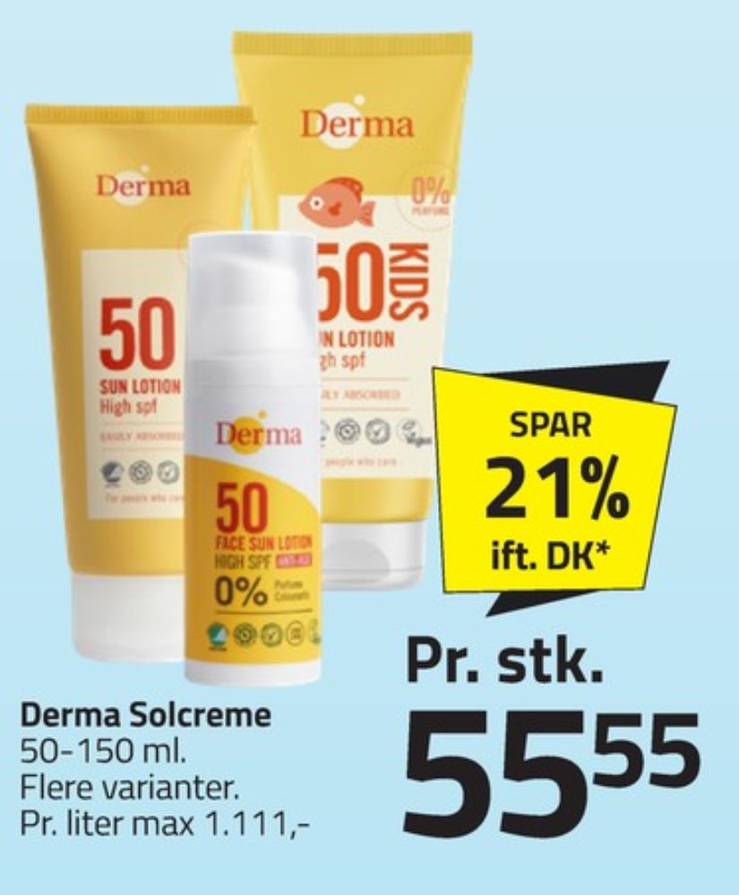 Derma Sun, Solcreme