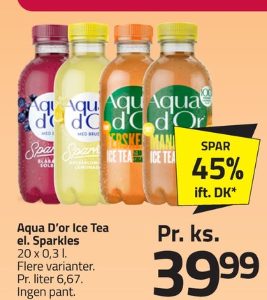 Aqua d'Or Lemon, Ice Tea Mango 20 pk.