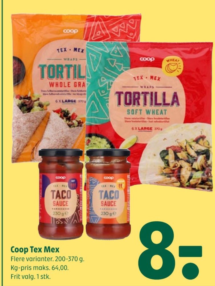 Coop, Tortillawraps Whole Grain 6 x Large