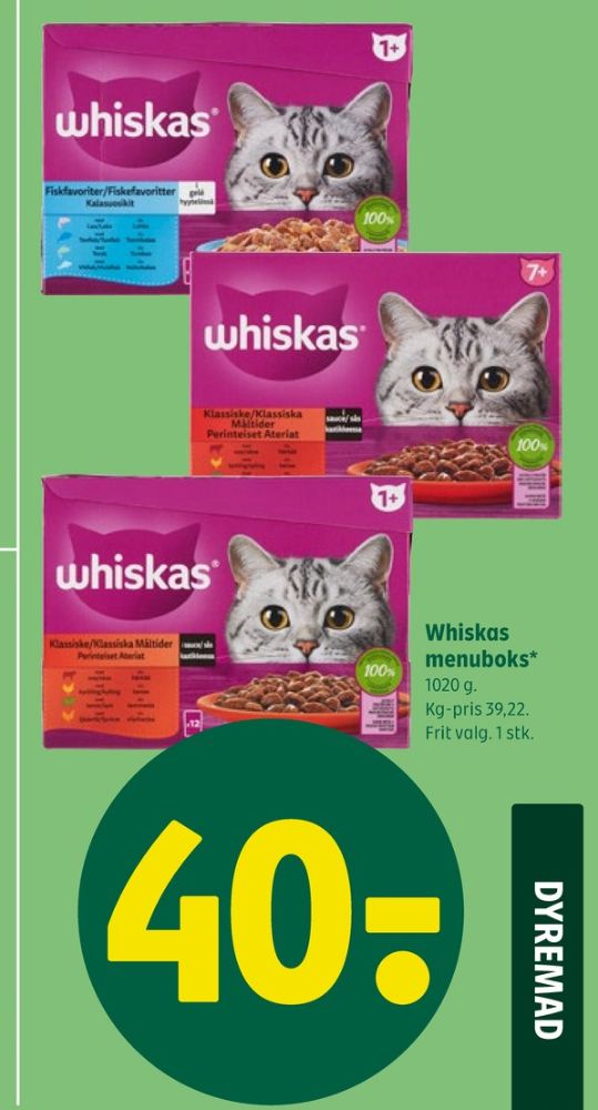 Whiskas, Kattefoder
