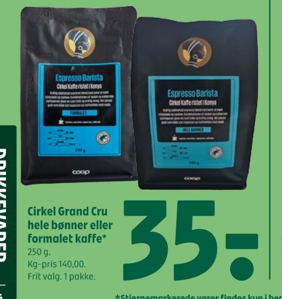 Cirkel Espresso Barista, Kaffebønner