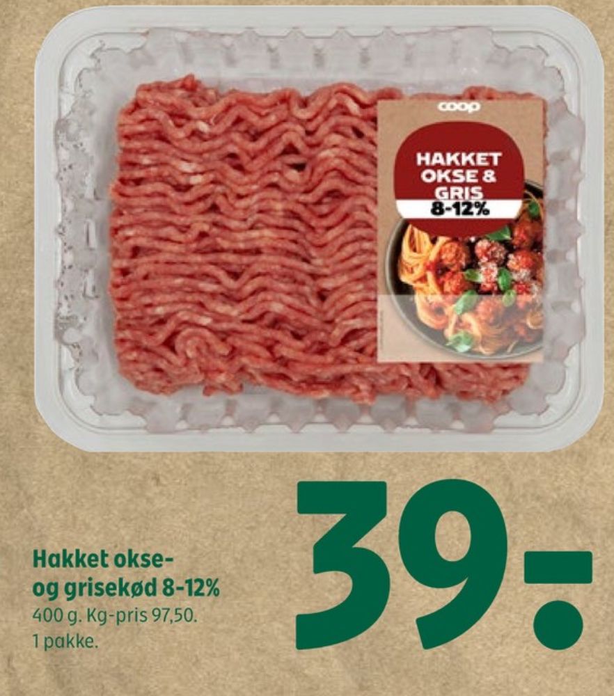 Coop, Hakket kalv og grisekød 8-12%