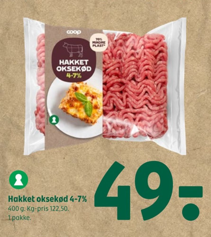 Coop, Hakket grisekød 4-7%