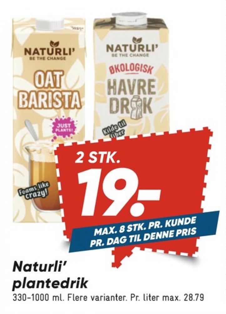 Naturli' Oat Barista, Havredrik