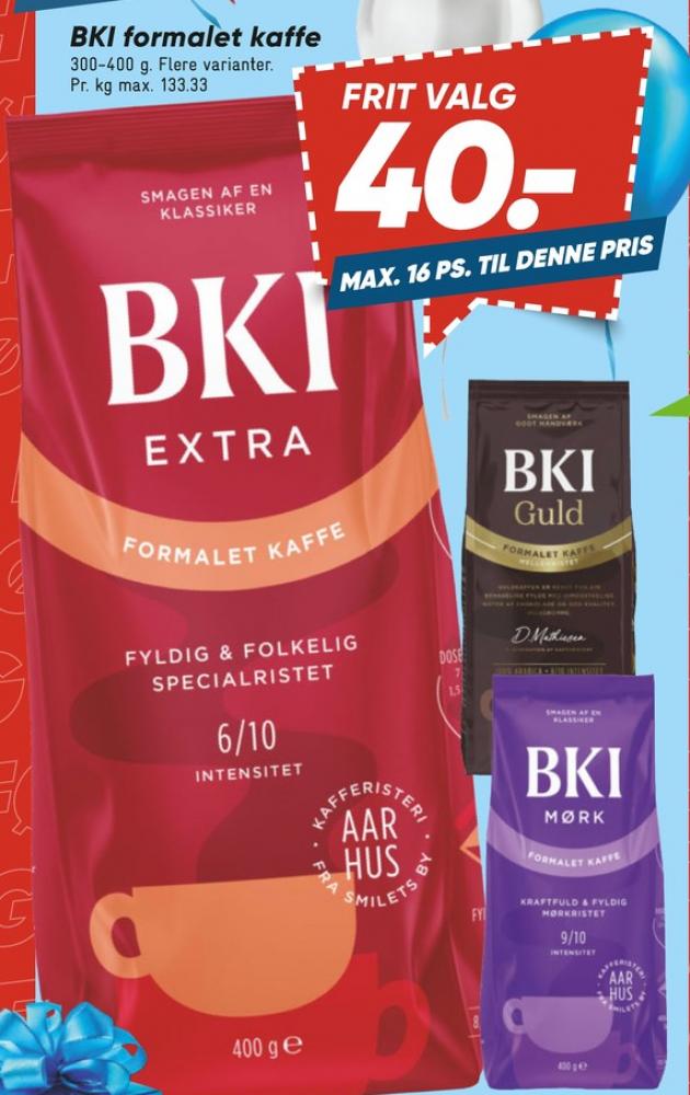 BKI Favorit, Kaffe Formalet