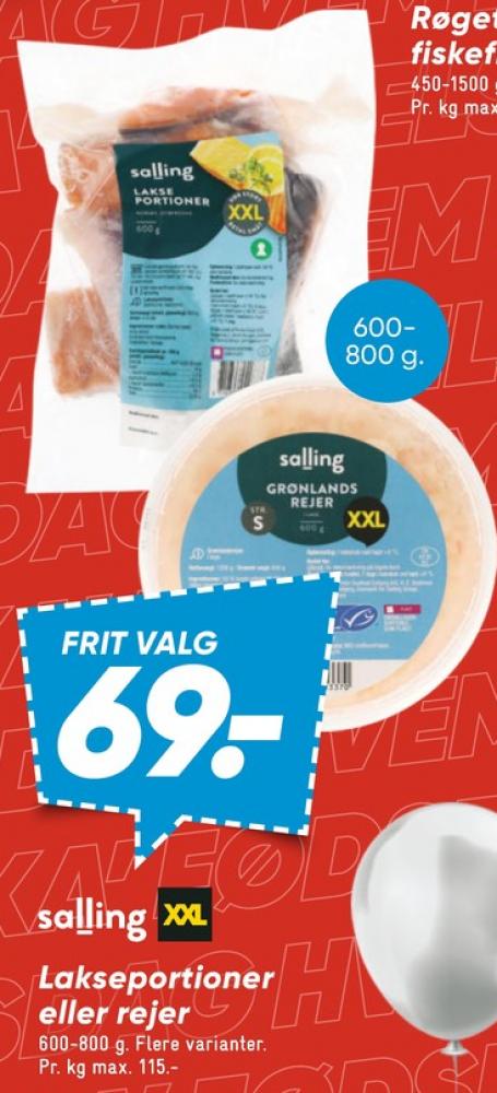 Salling, Lakseportioner
