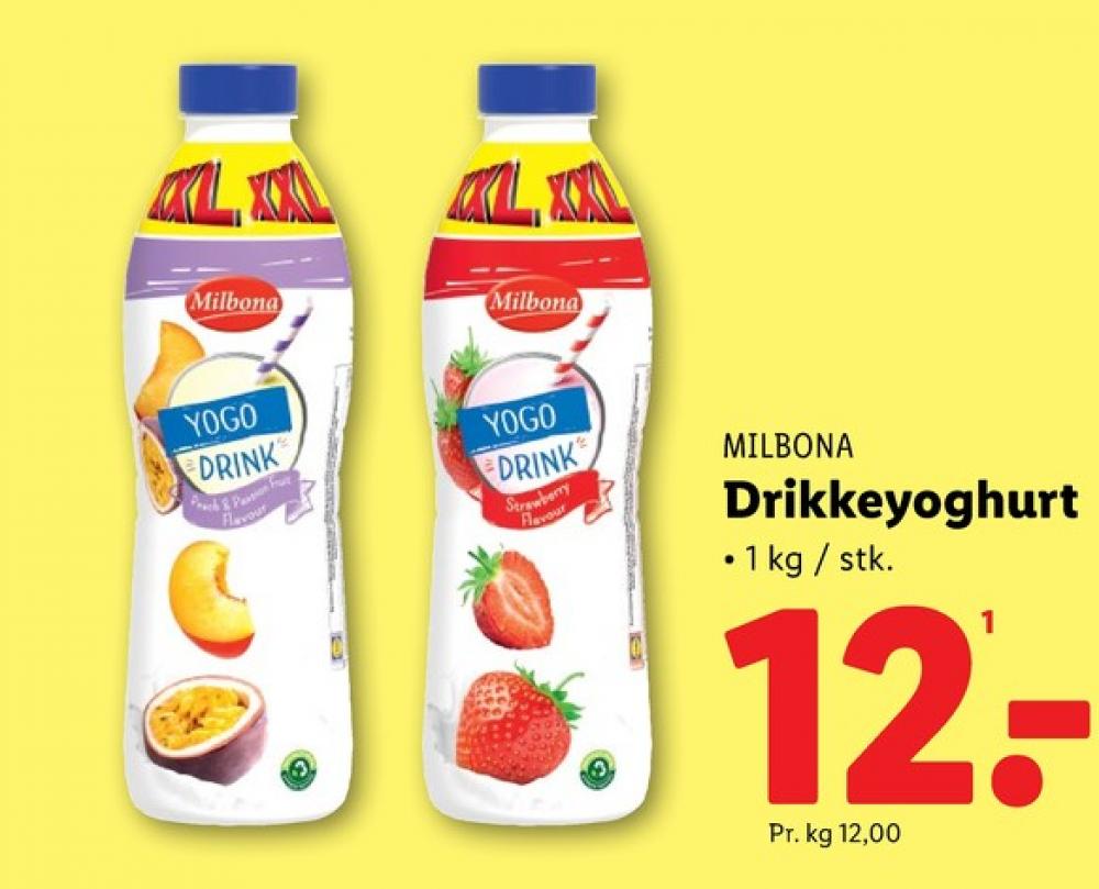 Milbona, Drikkeyoghurt Jordbær
