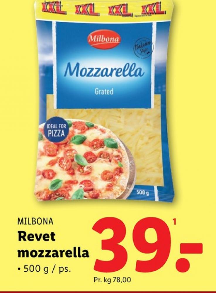 Milbona, Revet ost Mozzarella Grated