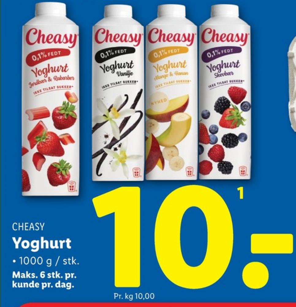 Cheasy, Jordbær & Rababer Yoghurt 