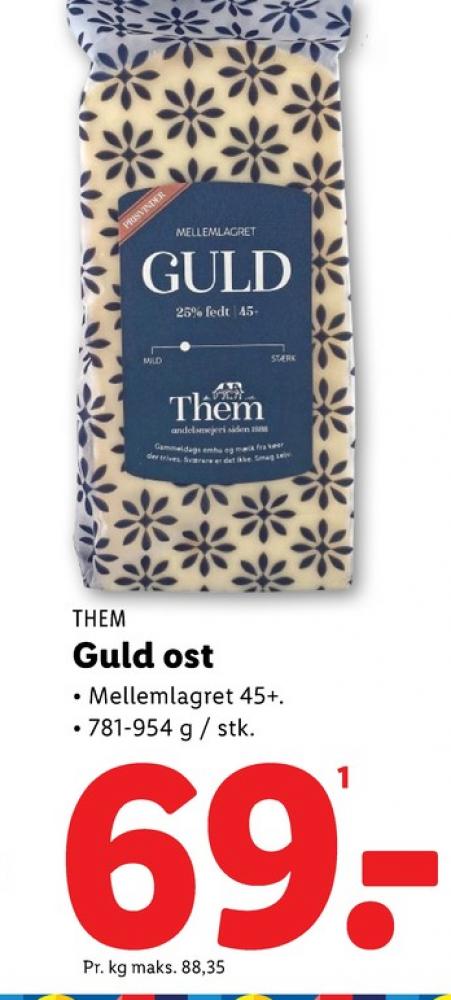 Them Ost, Skæreost Guld Mellemlagret 45+