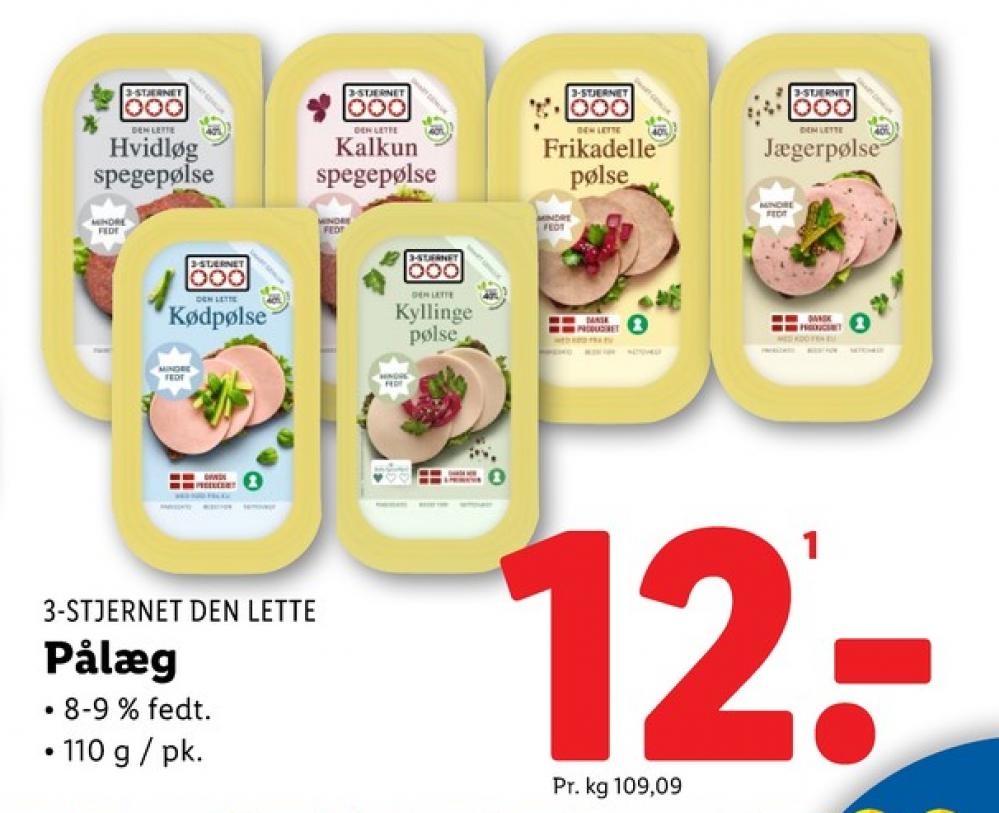 3-stjernet Gul bordpak, Kødpølse - Den lette