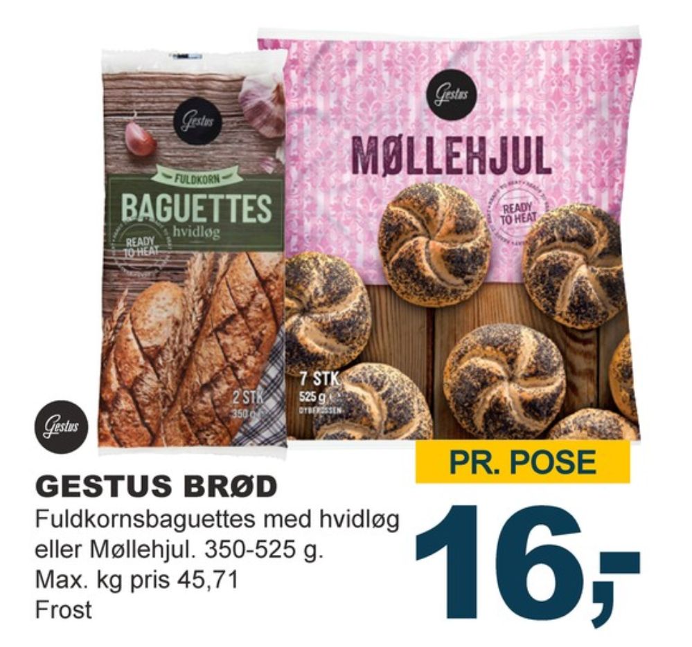 Gestus, Fuldkornsbaguettes med Hvidløg