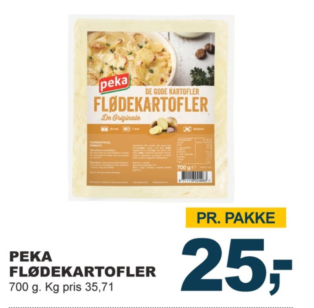 Peka, Flødekartofler
