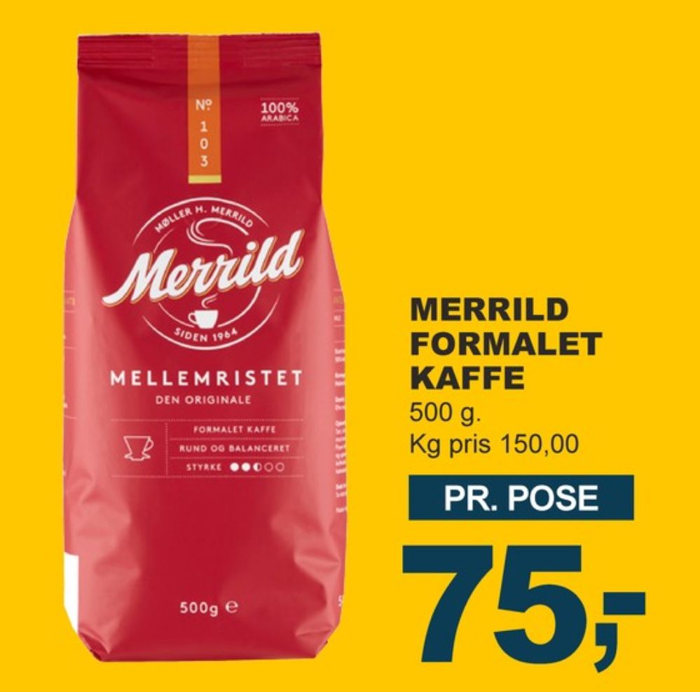 Merrild Mellemristet, Kaffe Formalet
