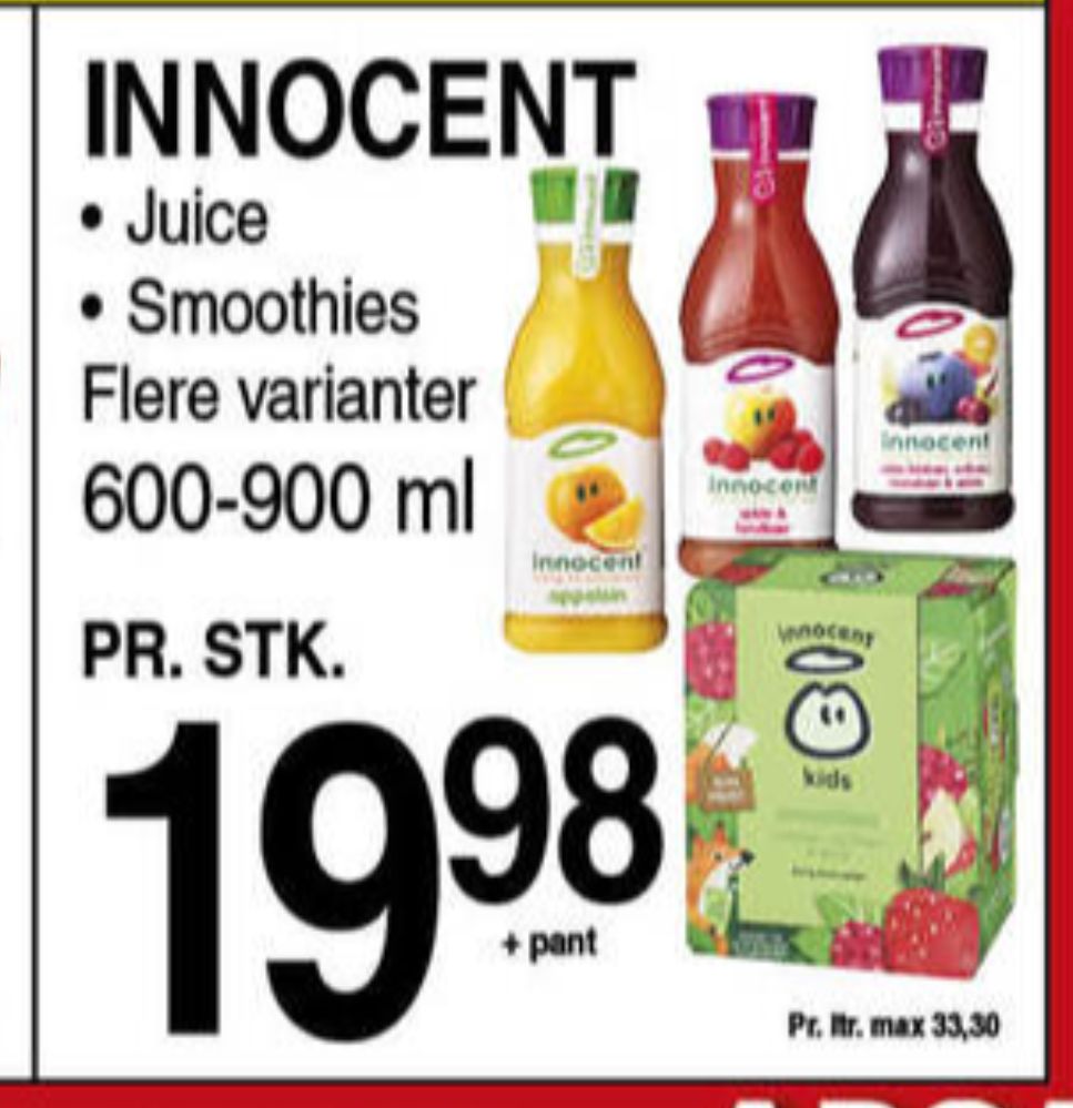 innocent, Juice Vilde blåbær, solbær, tranebær & æble