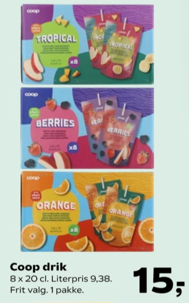 Coop, Drikkeklar saft Berries
