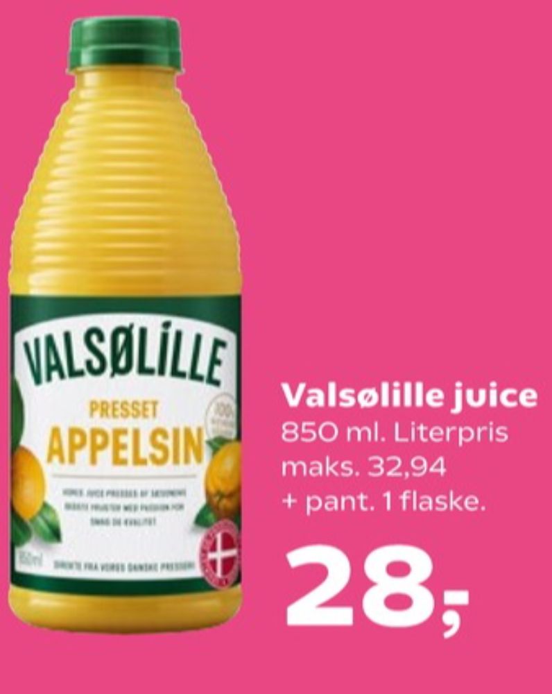 Valsølille, Appelsinjuice